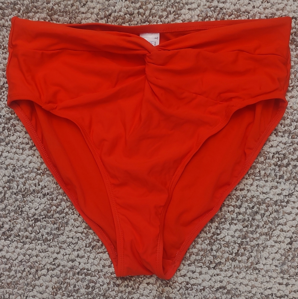 Women's Swim High-Waisted Bikini Bottom - Burnt Orange